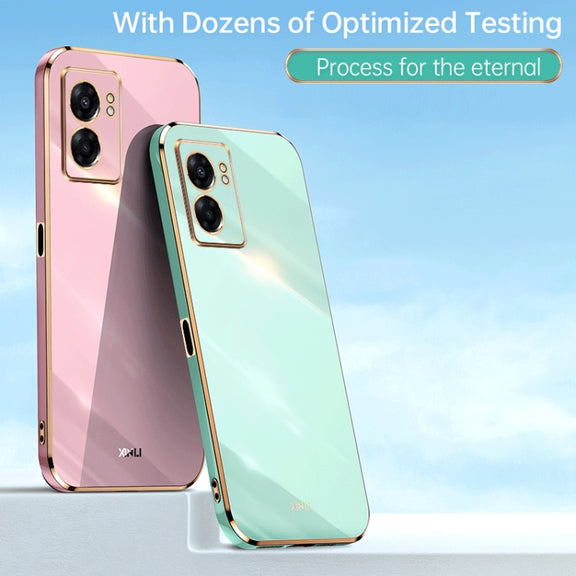 For OPPO A57 XINLI Straight Edge 6D Electroplate TPU Phone Case(Black)