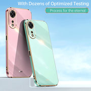 For OPPO A58 5G XINLI Straight Edge 6D Electroplate TPU Phone Case(Black)