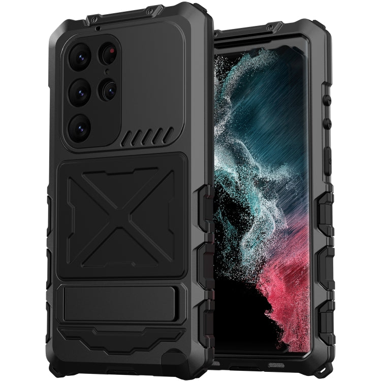 For Samsung Galaxy S23 Ultra 5G R-JUST Life Water-resistant Dustproof Shockproof Phone Case(Black)