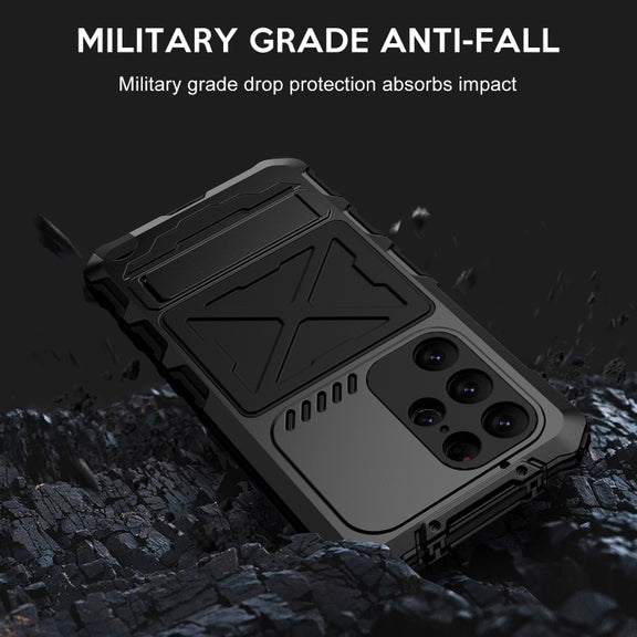 For Samsung Galaxy S23 Ultra 5G R-JUST Life Water-resistant Dustproof Shockproof Phone Case(Black)