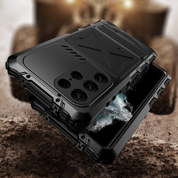 For Samsung Galaxy S23 Ultra 5G R-JUST Life Water-resistant Dustproof Shockproof Phone Case(Black)