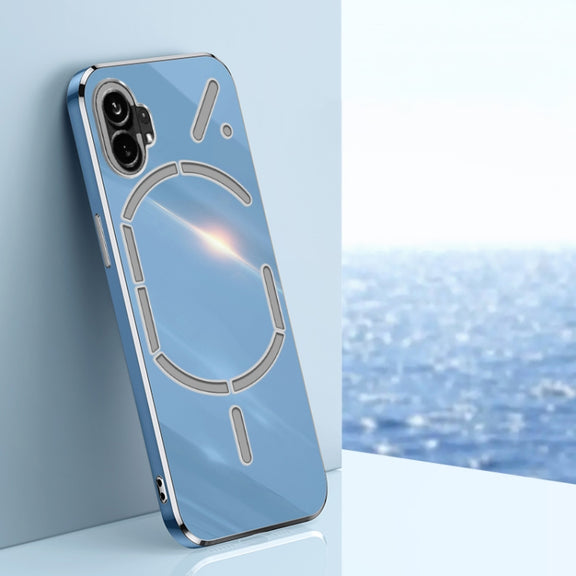 For Nothing Phone 1 XINLI Straight Edge 6D Electroplate TPU Phone Case(Celestial Blue)