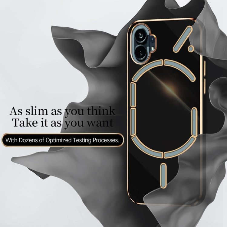 For Nothing Phone 1 XINLI Straight Edge 6D Electroplate TPU Phone Case(Black)