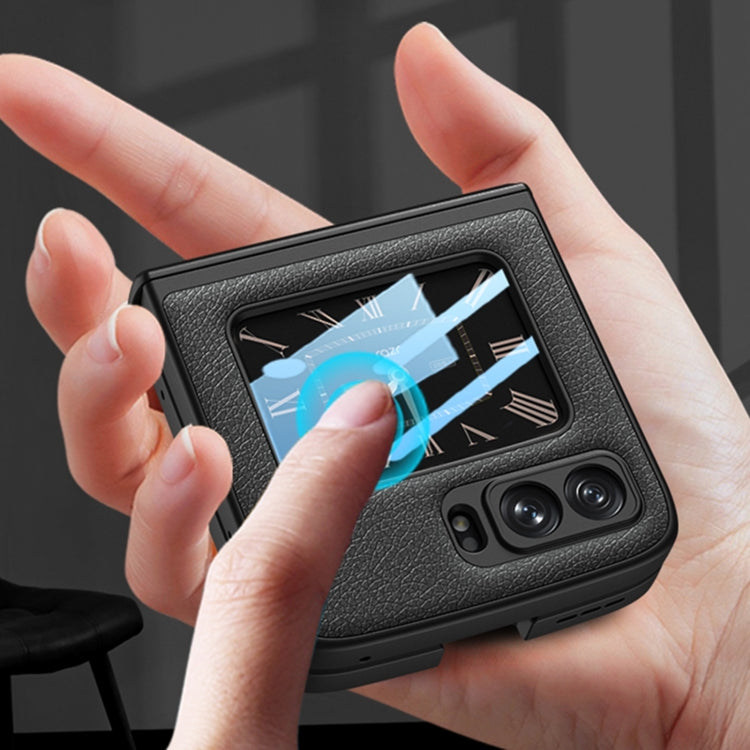 For Motorola Razr 2022 GKK Magnetic Folding Shockproof Leather Phone Case(Black)