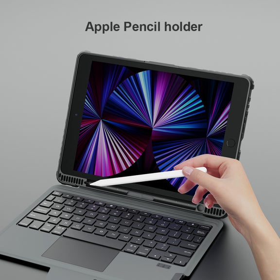 For iPad 10.2 2019/2020/2021 Nillkin Bumper Combo 6 Row Keys Keyboard Case