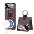 For Samsung Galaxy Z Flip4 GKK MagSafe Ultrathin Integrated Shockproof Phone Case with Ring Holder(Wine Red) - Galaxy Z Flip4 5G Cases by GKK | Online Shopping South Africa | PMC TechLife | Buy Now Pay Later Mobicred