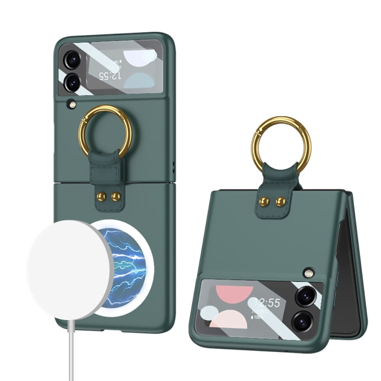 For Samsung Galaxy Z Flip4 GKK MagSafe Ultrathin Integrated Shockproof Phone Case with Ring Holder(Green)
