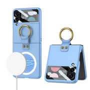 For Samsung Galaxy Z Flip4 GKK MagSafe Ultrathin Integrated Shockproof Phone Case with Ring Holder(Blue)