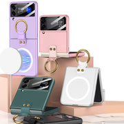 For Samsung Galaxy Z Flip4 GKK MagSafe Ultrathin Integrated Shockproof Phone Case with Ring Holder(White)