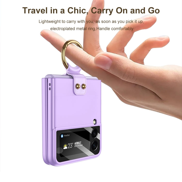 For Samsung Galaxy Z Flip4 GKK MagSafe Ultrathin Integrated Shockproof Phone Case with Ring Holder(Purple)