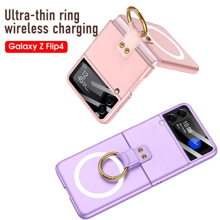 For Samsung Galaxy Z Flip4 GKK MagSafe Ultrathin Integrated Shockproof Phone Case with Ring Holder(Green)