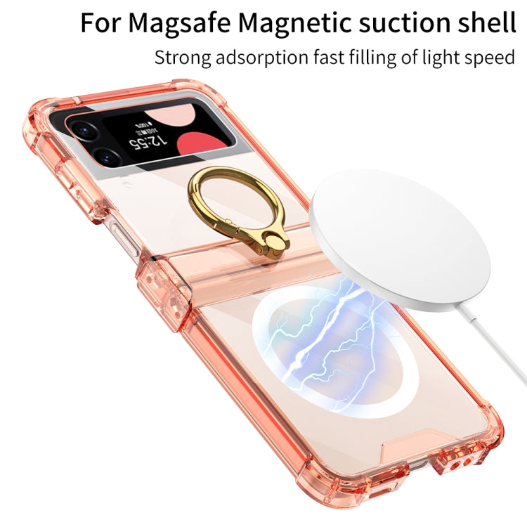 For Samsung Galaxy Z Flip4 GKK MagSafe Airbag Hinge Shockproof Phone Case with Ring Holder(Black)