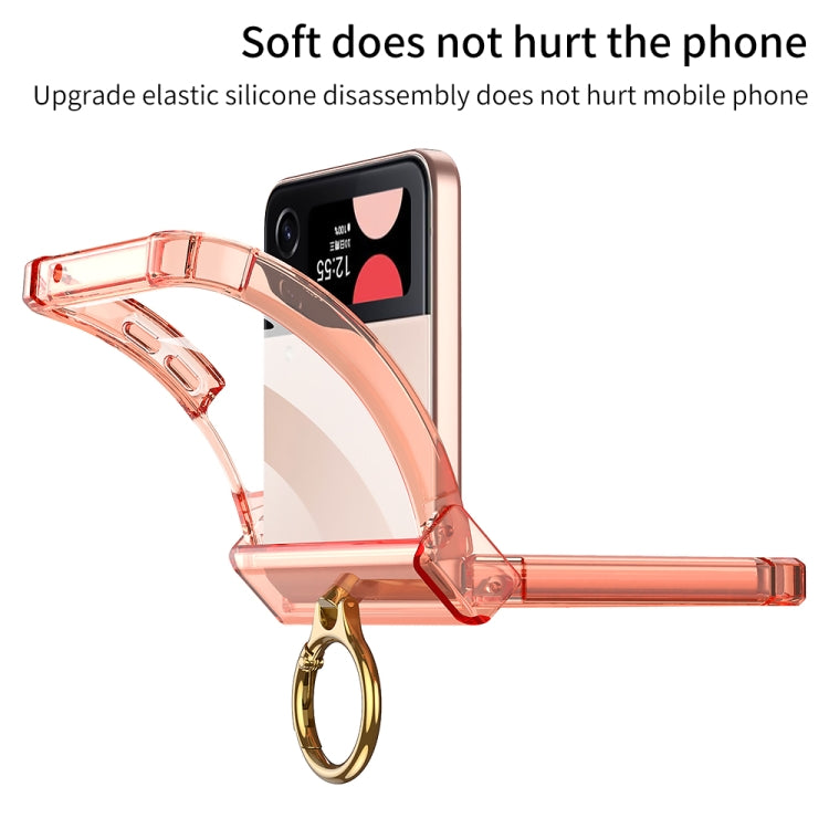 For Samsung Galaxy Z Flip4 GKK MagSafe Airbag Hinge Shockproof Phone Case with Ring Holder(Black)