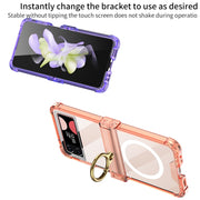For Samsung Galaxy Z Flip4 GKK MagSafe Airbag Hinge Shockproof Phone Case with Ring Holder(Purple)