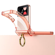 For Samsung Galaxy Z Flip4 GKK Airbag Hinge Shockproof Phone Case with Ring Holder(Transparent)
