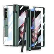 For Samsung Galaxy Z Fold3 5G GKK Magnetic Fold Hinge Shockproof Phone Case with Pen Slots(Green)