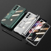 For Samsung Galaxy Z Fold3 5G GKK Magnetic Fold Hinge Shockproof Phone Case with Pen Slots(Green)