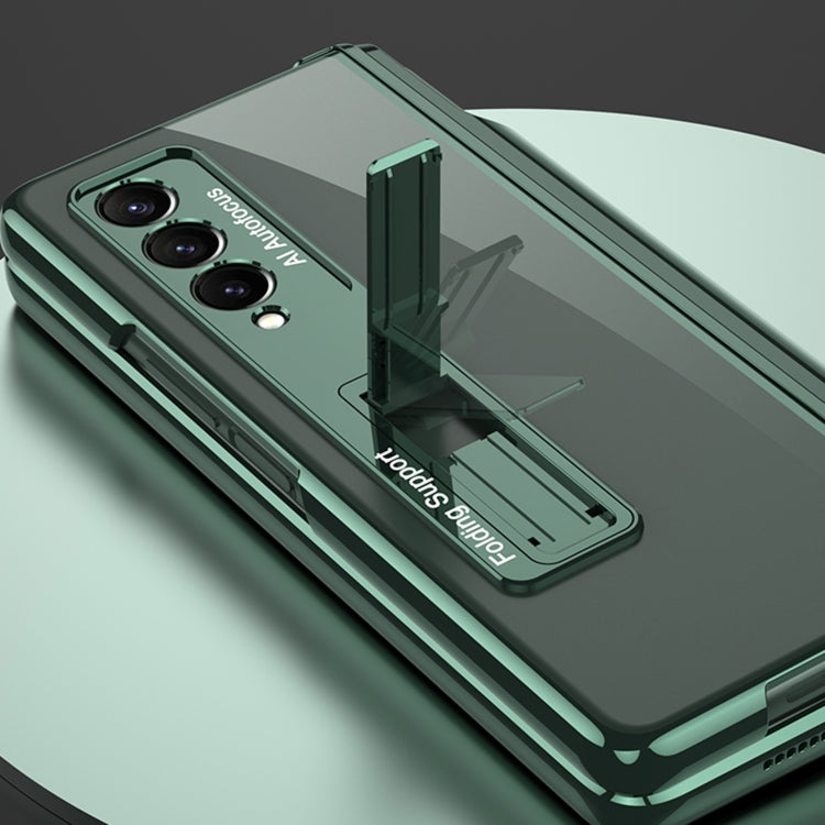 For Samsung Galaxy Z Fold3 5G GKK Magnetic Fold Hinge Shockproof Phone Case with Pen Slots(Green)