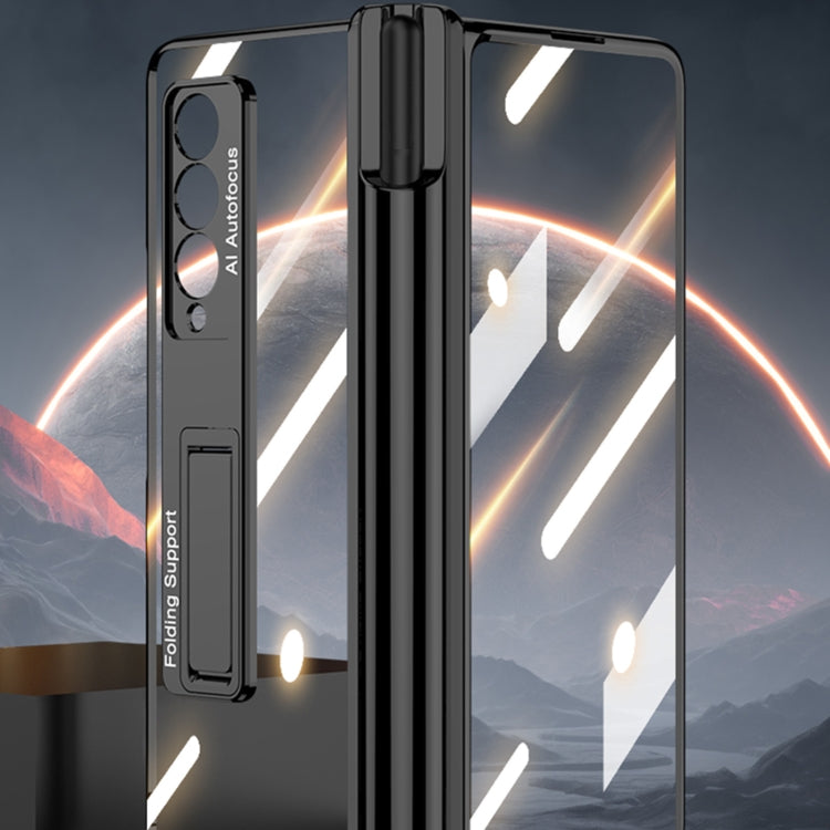 For Samsung Galaxy Z Fold3 5G GKK Magnetic Fold Hinge Shockproof Phone Case with Pen Slots(Green)