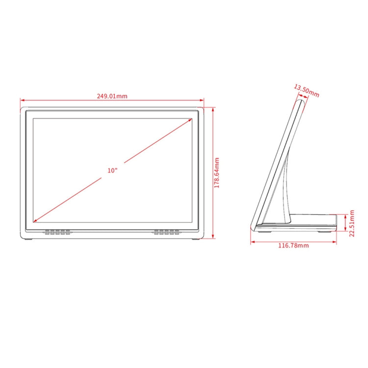 HSD1007A 10.1 inch Touch Screen All in One PC, RK3128 1GB+16GB Android 6.0, Plug:EU Plug(Black)