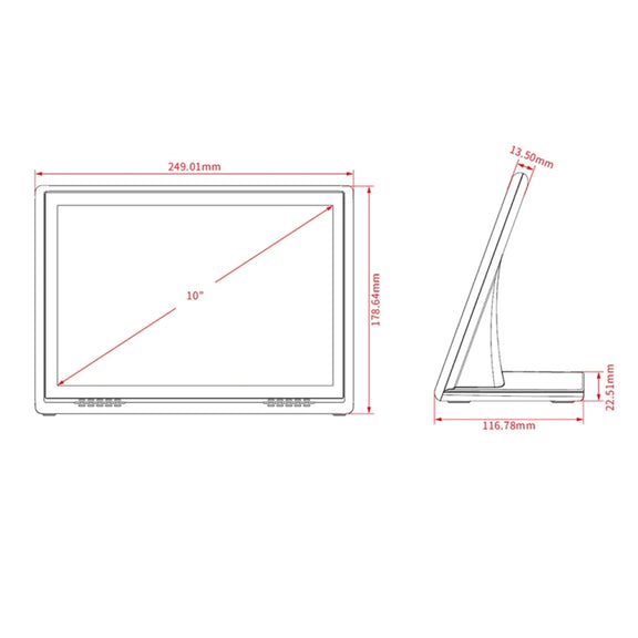 HSD1007A 10.1 inch Touch Screen All in One PC, RK3128 1GB+16GB Android 6.0, Plug:US Plug(Black)