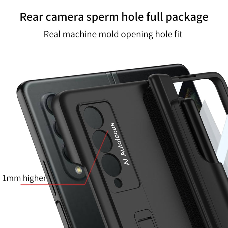For Samsung Galaxy Z Fold3 5G GKK Full Coverage Magnetic Fold Hinge Shockproof Phone Case with Pen Slots(Green)