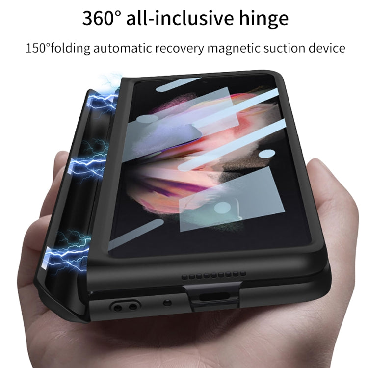 For Samsung Galaxy Z Fold3 5G GKK Full Coverage Magnetic Fold Hinge Shockproof Phone Case with Pen Slots(Green)
