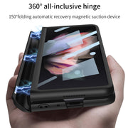 For Samsung Galaxy Z Fold3 5G GKK Full Coverage Magnetic Fold Hinge Shockproof Phone Case with Pen Slots(Grey)