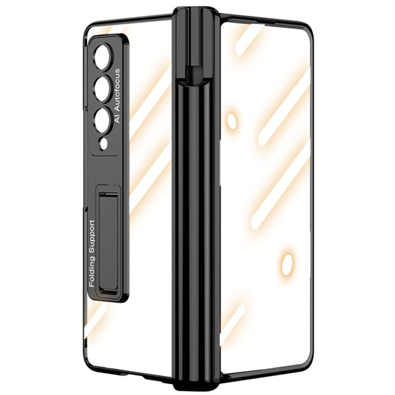For Samsung Galaxy Z Fold4 GKK Magnetic Fold Hinge Shockproof Phone Case with Pen Slots(Blue)