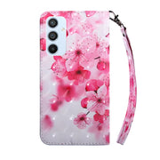 For Samsung Galaxy A54 5G 3D Painted Leather Phone Case(Red Flower)