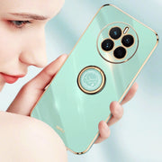 For Huawei nova 10 XINLI Straight Edge 6D Electroplate TPU Phone Case with Ring Holder(White)