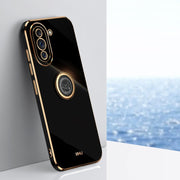 For Huawei nova 10 Pro XINLI Straight Edge 6D Electroplate TPU Phone Case with Ring Holder(Black)