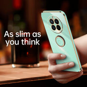 For Huawei nova 10 SE XINLI Straight Edge 6D Electroplate TPU Phone Case with Ring Holder(Cherry Purple)