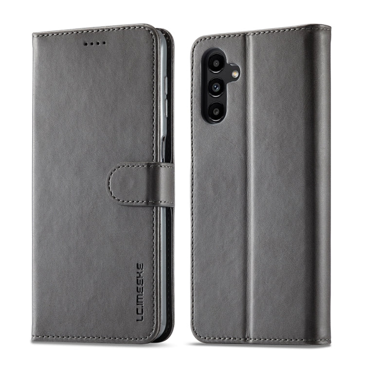 For Samsung Galaxy A54 5G LC.IMEEKE Calf Texture Leather Phone Case(Grey)