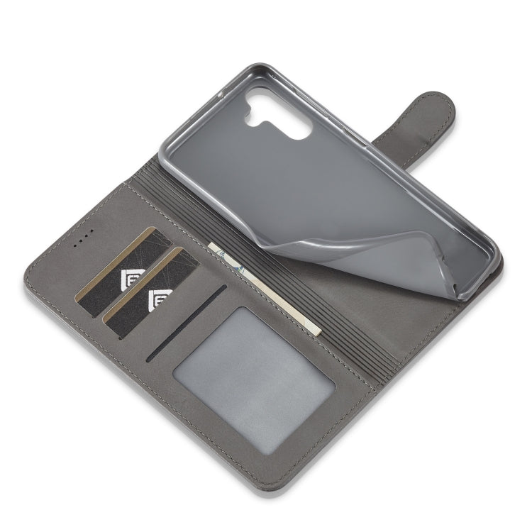 For Samsung Galaxy A54 5G LC.IMEEKE Calf Texture Leather Phone Case(Grey)