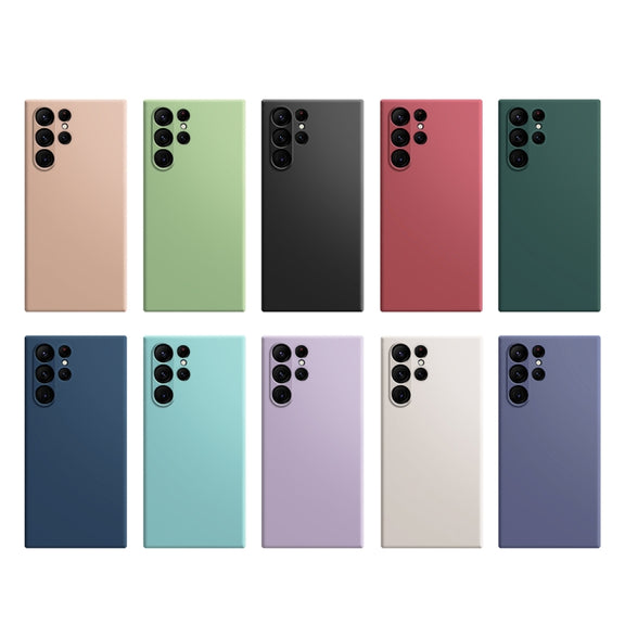 For Samsung Galaxy S23 Ultra 5G Imitation Liquid Silicone Phone Case(Apricot)