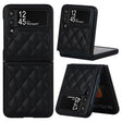 For Samsung Galaxy Z Flip4 Rhombic Microfiber Folding Phone Case(Black) - free shipping - PMC TechLife - Order now!