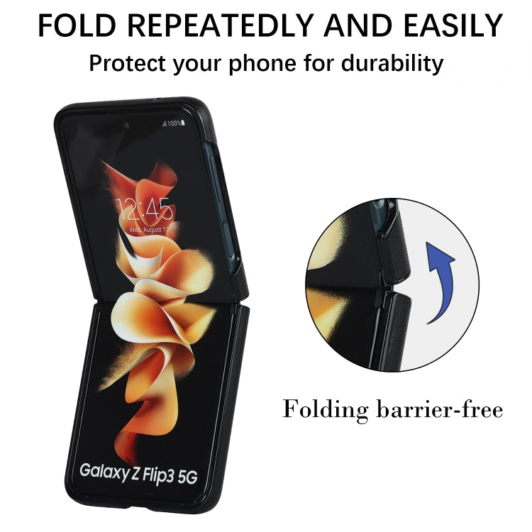 For Samsung Galaxy Z Flip4 Rhombic Microfiber Folding Phone Case(Black)