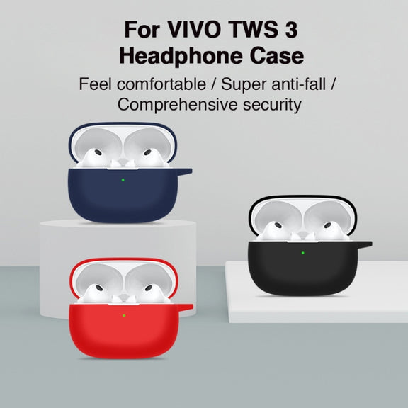For vivo TWS 3 Silicone Earphone Protective Case(White)