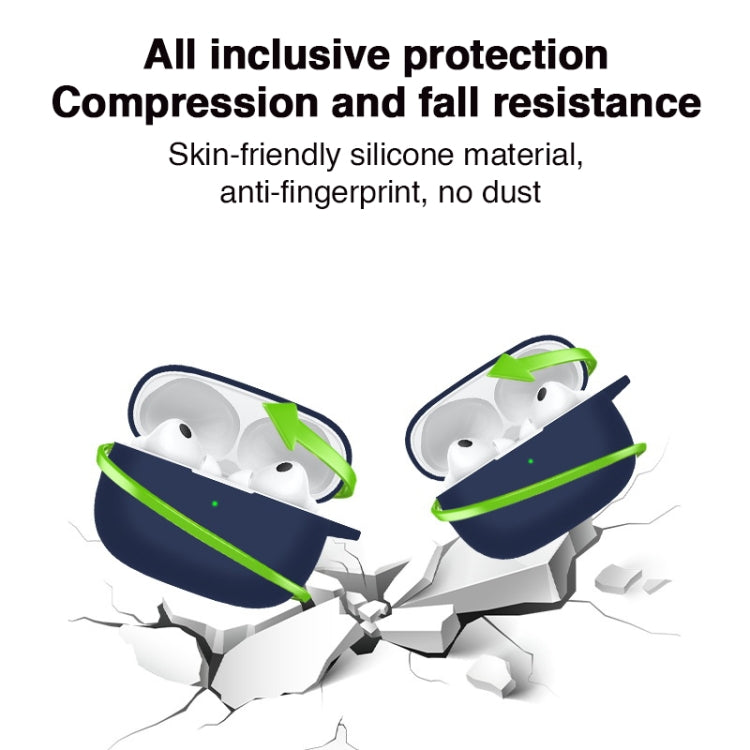 For vivo TWS 3 Silicone Earphone Protective Case(Night Green)
