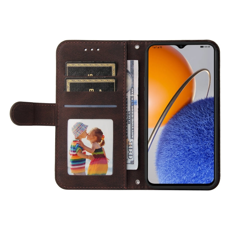 For Huawei nova Y61 Skin Feel Life Tree Metal Button Leather Phone Case(Brown)