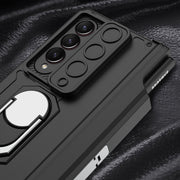 For Samsung Galaxy Z Fold4 GKK Integrated Magnetic Folding Phone Case with Pen Case(Black)