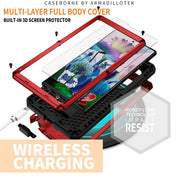 For Samsung Galaxy S23 Ultra 5G R-JUST Sliding Camera Design Life Water-resistant Dustproof Shockproof Phone Case(Red)