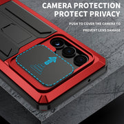 For Samsung Galaxy S23 Ultra 5G R-JUST Sliding Camera Design Life Water-resistant Dustproof Shockproof Phone Case(Red)