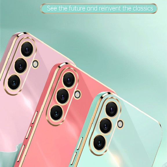 For Samsung Galaxy A54 5G XINLI Straight Edge 6D Electroplate TPU Phone Case(Cherry Purple)