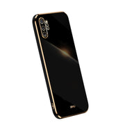 For Samsung Galaxy Note10+ XINLI Straight Edge 6D Electroplate TPU Phone Case(Black)