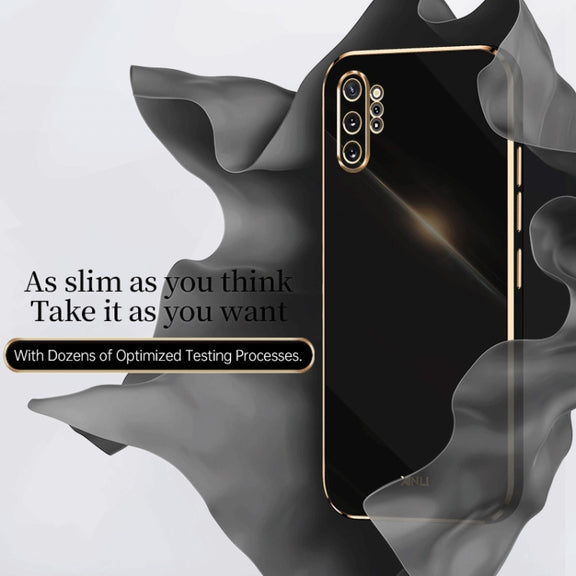 For Samsung Galaxy Note10+ XINLI Straight Edge 6D Electroplate TPU Phone Case(Black)