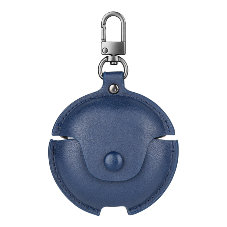 For Huawei FreeBuds 4 / 4E Business Leather Earphone Protective Case with Hook(Blue)
