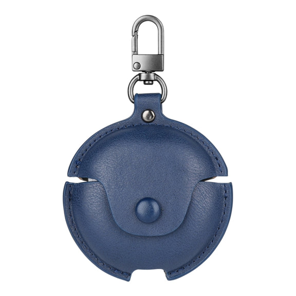 For Huawei FreeBuds 4 / 4E Business Leather Earphone Protective Case with Hook(Blue)