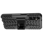 For Samsung Galaxy A14 5G Tire Texture TPU + PC Phone Case with Holder(Black)